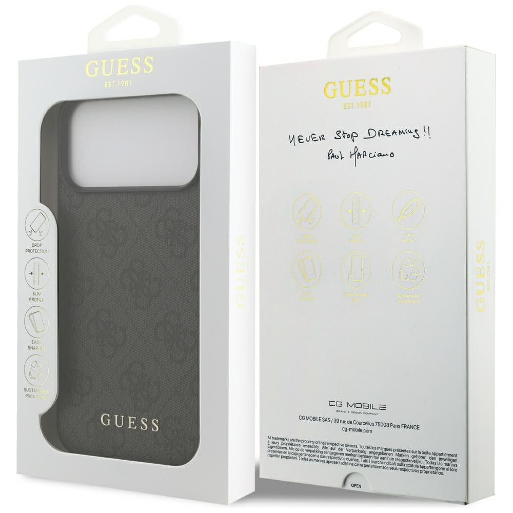Deksel for Apple iPhone 18 Pro Max / 17 Pro Max, Guess, 4G Classic Logo, Svart