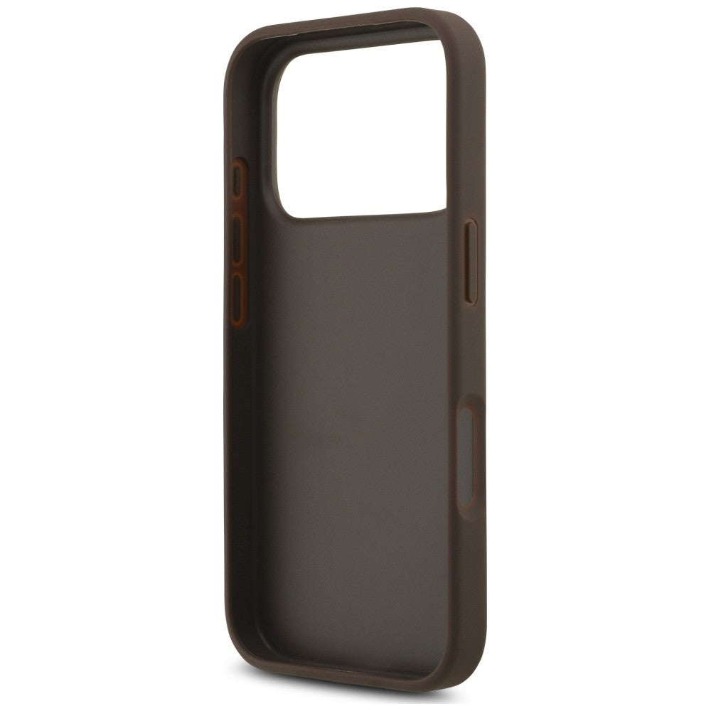 Deksel for Apple iPhone 18 Pro Max / 17 Pro Max, Guess, 4G Classic Logo med stropp, Brun