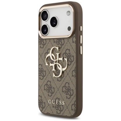 Deksel for Apple iPhone 18 Pro Max / 17 Pro Max, Guess, 4G Classic Logo med stropp, Brun Gull