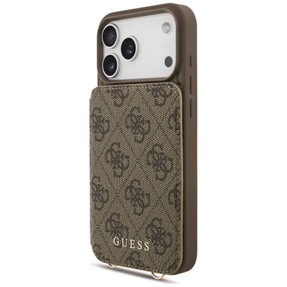Deksel til Apple iPhone 18 Pro Max / 17 Pro Max, Guess, 4G Crossbody Cardslot, brun