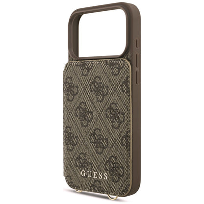 Deksel til Apple iPhone 18 Pro Max / 17 Pro Max, Guess, 4G Crossbody Cardslot, brun