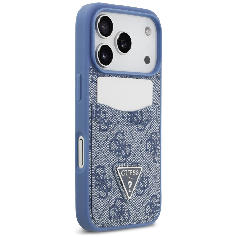 Deksel til Apple iPhone 18 Pro Max / 17 Pro Max, Guess, 4G Double Card Triangle, blå