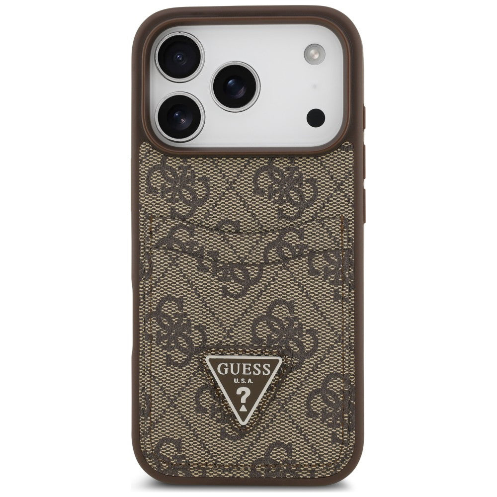 Deksel til Apple iPhone 18 Pro Max / 17 Pro Max, Guess, 4G Double Card Triangle, brun