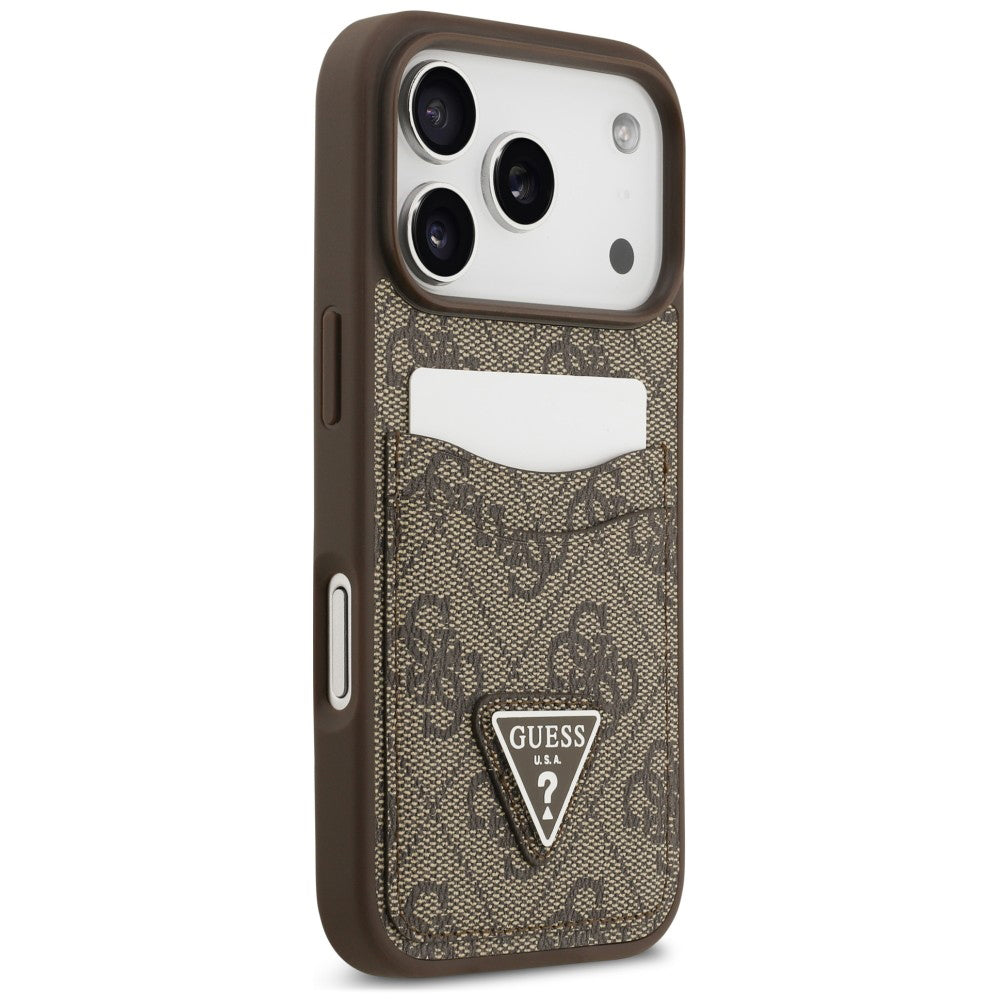 Deksel til Apple iPhone 18 Pro Max / 17 Pro Max, Guess, 4G Double Card Triangle, brun