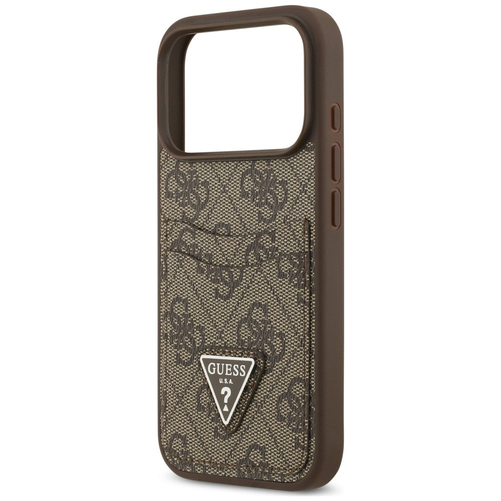 Deksel til Apple iPhone 18 Pro Max / 17 Pro Max, Guess, 4G Double Card Triangle, brun
