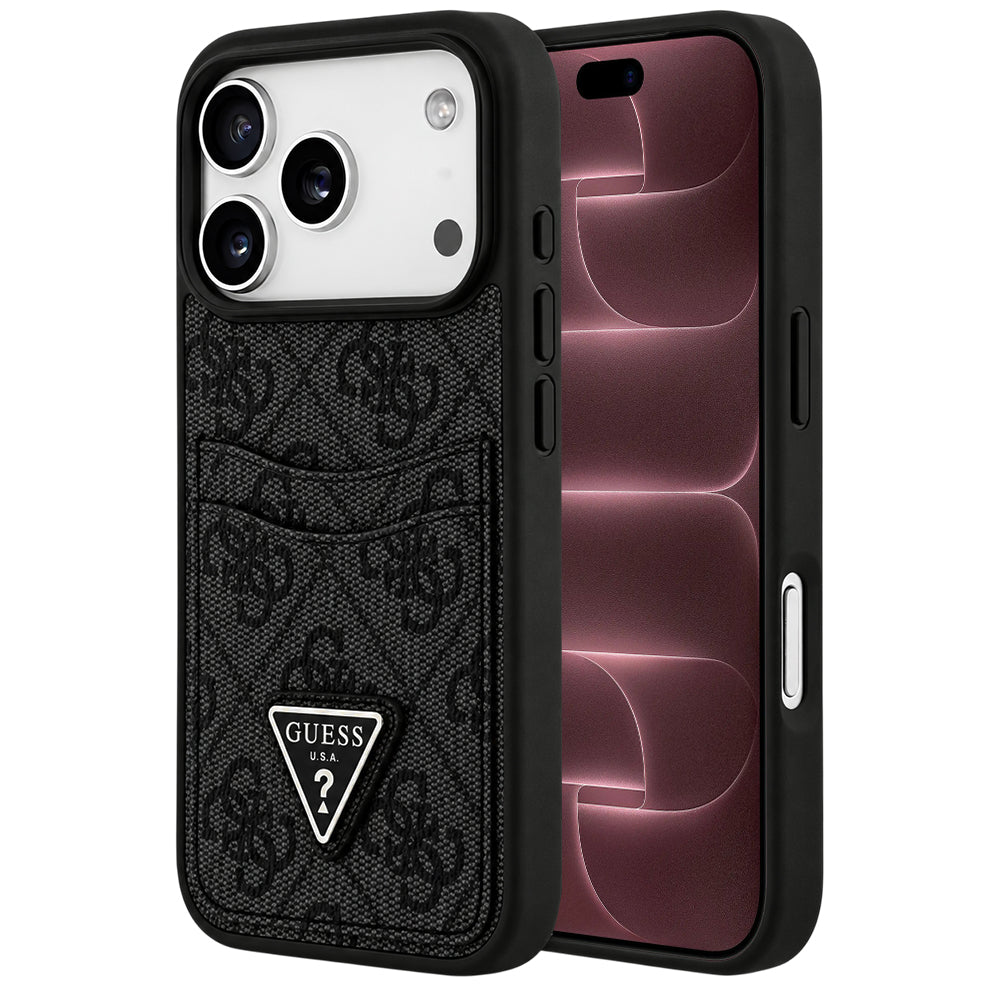 Deksel til Apple iPhone 18 Pro Max / 17 Pro Max, Guess, 4G Double Card Triangle, svart