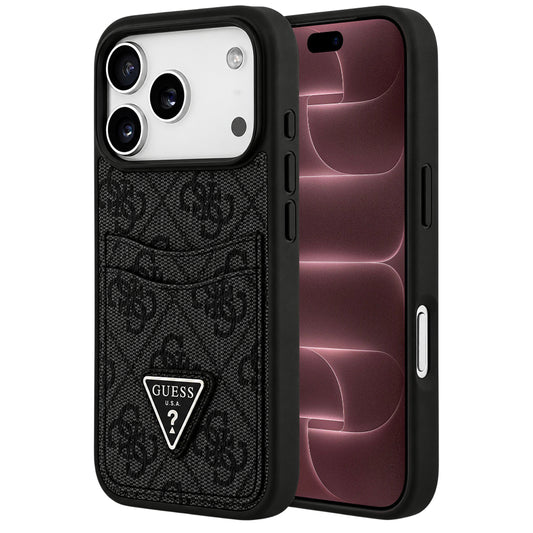 Deksel til Apple iPhone 18 Pro Max / 17 Pro Max, Guess, 4G Double Card Triangle, svart