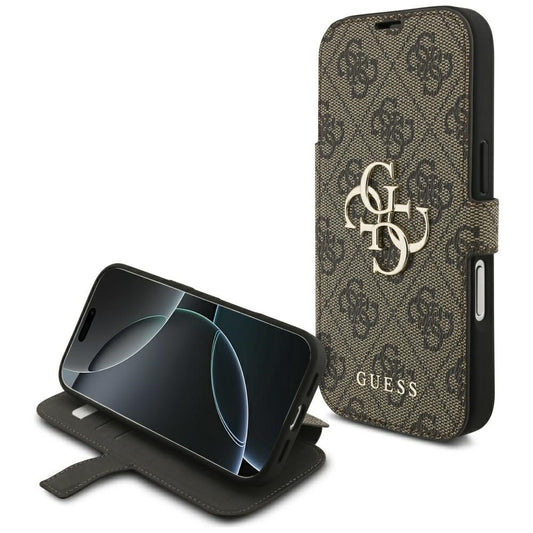 Deksel for Apple iPhone 18 Pro Max / 17 Pro Max, Guess, 4G Metalllogo, Brun