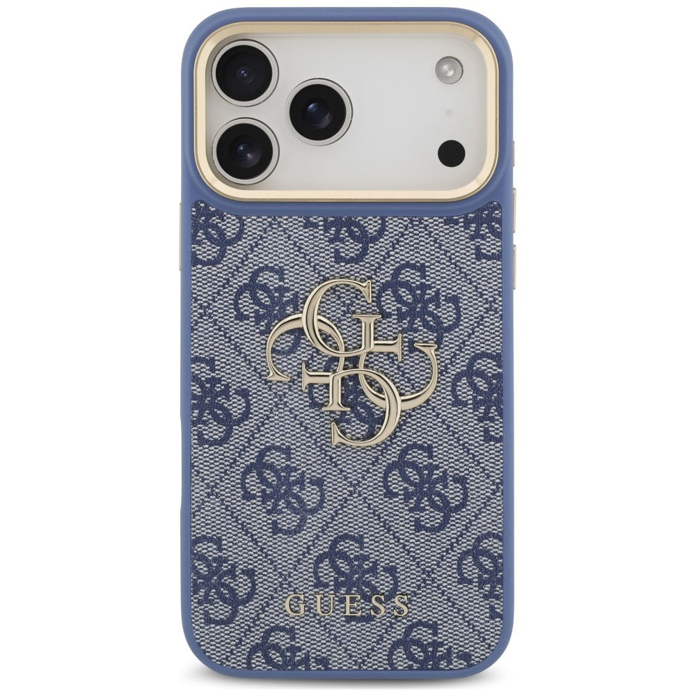 Deksel til Apple iPhone 18 Pro Max / 17 Pro Max, Guess, Big 4G Classic Logo & Big Strap Metal Buttons, blå