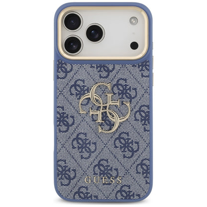 Deksel til Apple iPhone 18 Pro Max / 17 Pro Max, Guess, Big 4G Classic Logo & Big Strap Metal Buttons, blå
