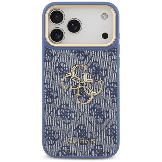 Deksel til Apple iPhone 18 Pro Max / 17 Pro Max, Guess, Big 4G Classic Logo & Big Strap Metal Buttons, blå