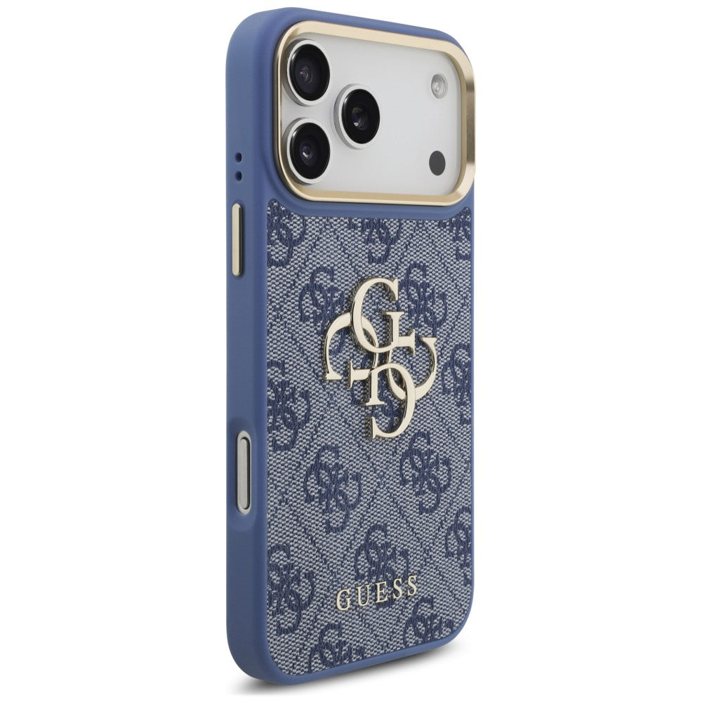 Deksel til Apple iPhone 18 Pro Max / 17 Pro Max, Guess, Big 4G Classic Logo & Big Strap Metal Buttons, blå