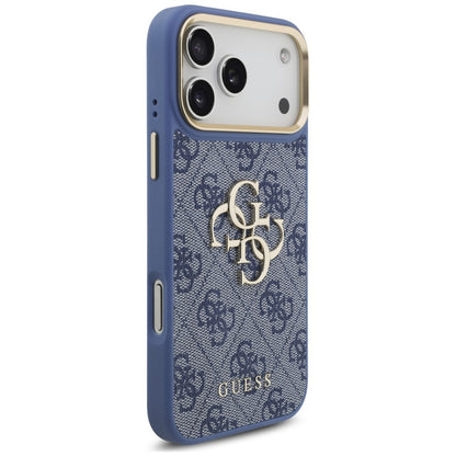 Deksel til Apple iPhone 18 Pro Max / 17 Pro Max, Guess, Big 4G Classic Logo & Big Strap Metal Buttons, blå