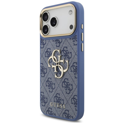 Deksel til Apple iPhone 18 Pro Max / 17 Pro Max, Guess, Big 4G Classic Logo & Big Strap Metal Buttons, blå