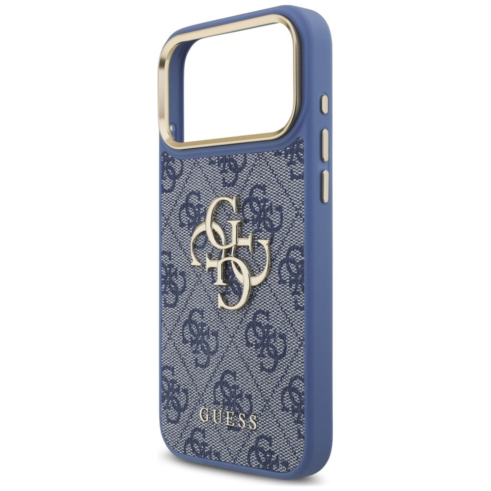 Deksel til Apple iPhone 18 Pro Max / 17 Pro Max, Guess, Big 4G Classic Logo & Big Strap Metal Buttons, blå