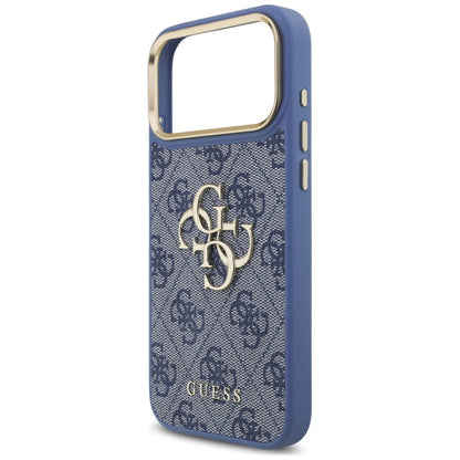 Deksel til Apple iPhone 18 Pro Max / 17 Pro Max, Guess, Big 4G Classic Logo & Big Strap Metal Buttons, blå