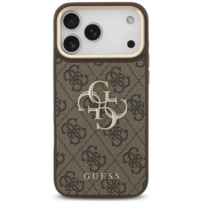 Deksel til Apple iPhone 18 Pro Max / 17 Pro Max, Guess, Big 4G Classic Logo & Big Strap Metal Buttons, brun