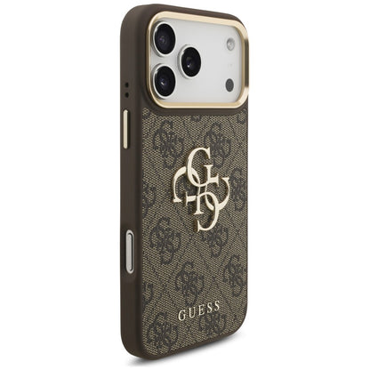 Deksel til Apple iPhone 18 Pro Max / 17 Pro Max, Guess, Big 4G Classic Logo & Big Strap Metal Buttons, brun