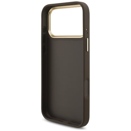Deksel til Apple iPhone 18 Pro Max / 17 Pro Max, Guess, Big 4G Classic Logo & Big Strap Metal Buttons, brun