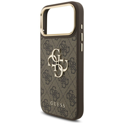Deksel til Apple iPhone 18 Pro Max / 17 Pro Max, Guess, Big 4G Classic Logo & Big Strap Metal Buttons, brun