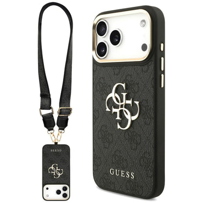 Deksel til Apple iPhone 18 Pro Max / 17 Pro Max, Guess, Big 4G Classic Logo & Big Strap Metal Buttons, svart