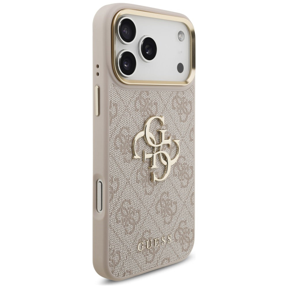 Deksel til Apple iPhone 18 Pro Max / 17 Pro Max, Guess, Big 4G Classic Logo & Big Strap Metal Buttons, rosa