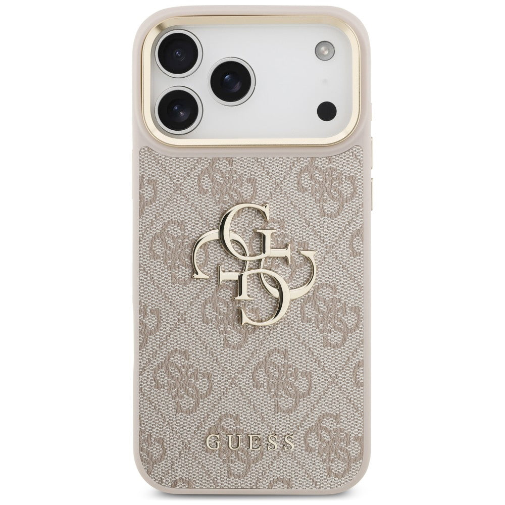 Deksel til Apple iPhone 18 Pro Max / 17 Pro Max, Guess, Big 4G Classic Logo & Big Strap Metal Buttons, rosa