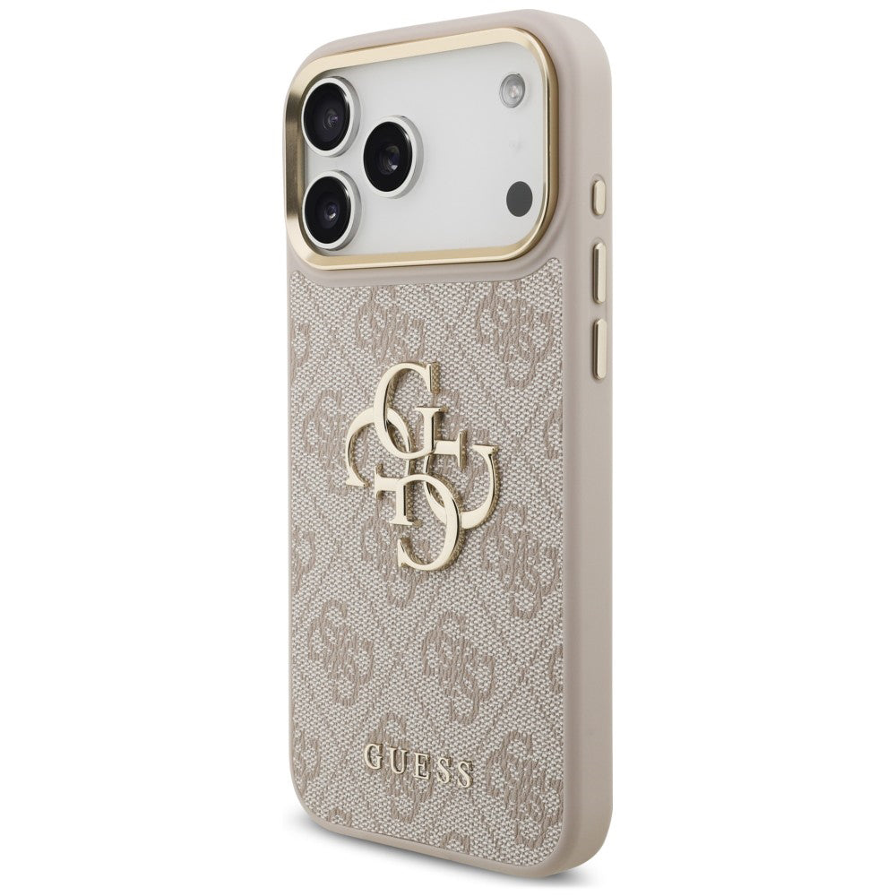 Deksel til Apple iPhone 18 Pro Max / 17 Pro Max, Guess, Big 4G Classic Logo & Big Strap Metal Buttons, rosa
