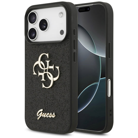 Deksel for Apple iPhone 18 Pro Max / 17 Pro Max, Guess, Fixed Glitter Big 4G, Svart