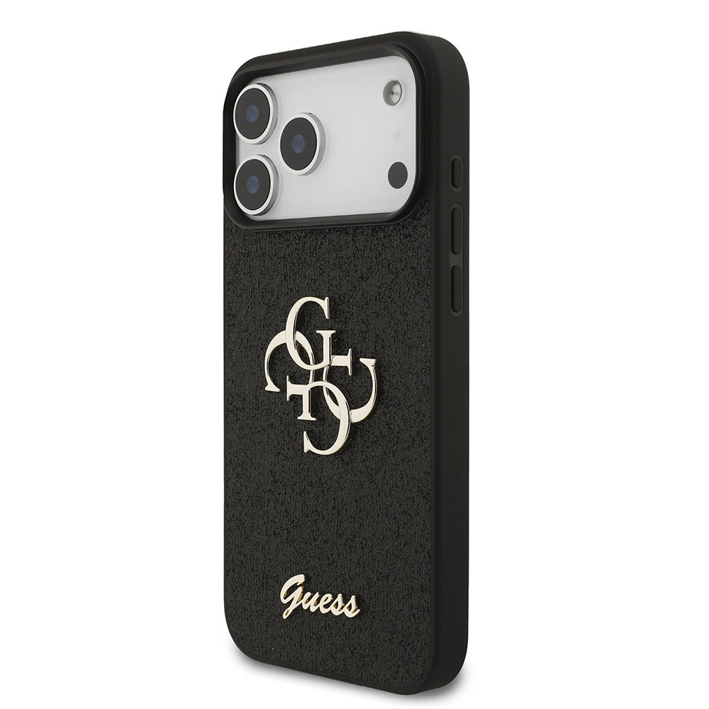 Deksel for Apple iPhone 18 Pro Max / 17 Pro Max, Guess, Fixed Glitter Big 4G, Svart