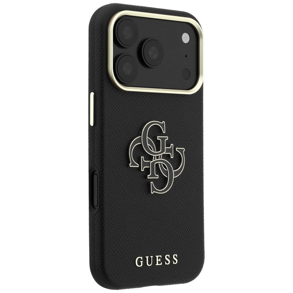 Deksel for Apple iPhone 18 Pro Max / 17 Pro Max, Guess, Kornet stort harpikslogo, svart