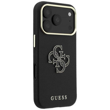 Deksel for Apple iPhone 18 Pro Max / 17 Pro Max, Guess, Kornet stort harpikslogo, svart