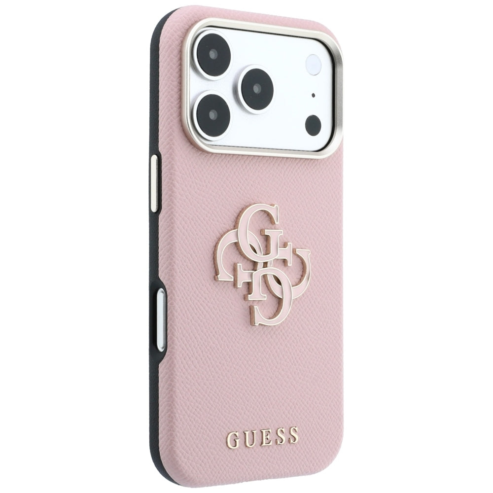 Deksel for Apple iPhone 18 Pro Max / 17 Pro Max, Guess, Kornet stort harpikslogo, rosa
