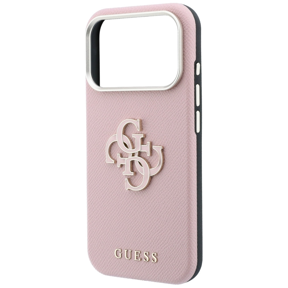 Deksel for Apple iPhone 18 Pro Max / 17 Pro Max, Guess, Kornet stort harpikslogo, rosa