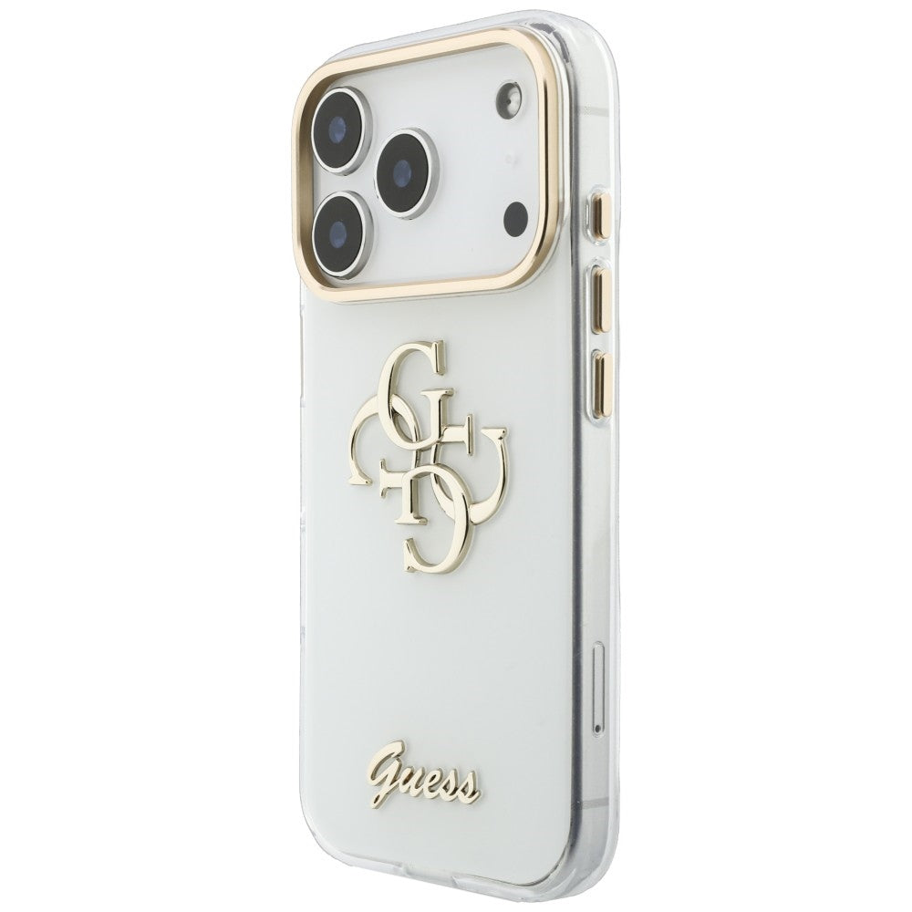 Deksel til Apple iPhone 18 Pro Max / 17 Pro Max, Guess, IML 4G Metal Script, Hvit