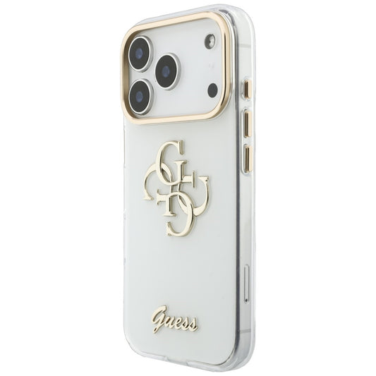 Deksel til Apple iPhone 18 Pro Max / 17 Pro Max, Guess, IML 4G Metal Script, Hvit