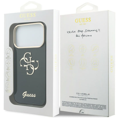 Deksel for Apple iPhone 18 Pro Max / 17 Pro Max, Guess, IML 4G Metal Script, Svart