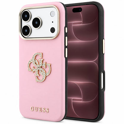 Deksel til Apple iPhone 18 Pro Max / 17 Pro Max, Guess, Smooth Big Strass Logo, rosa