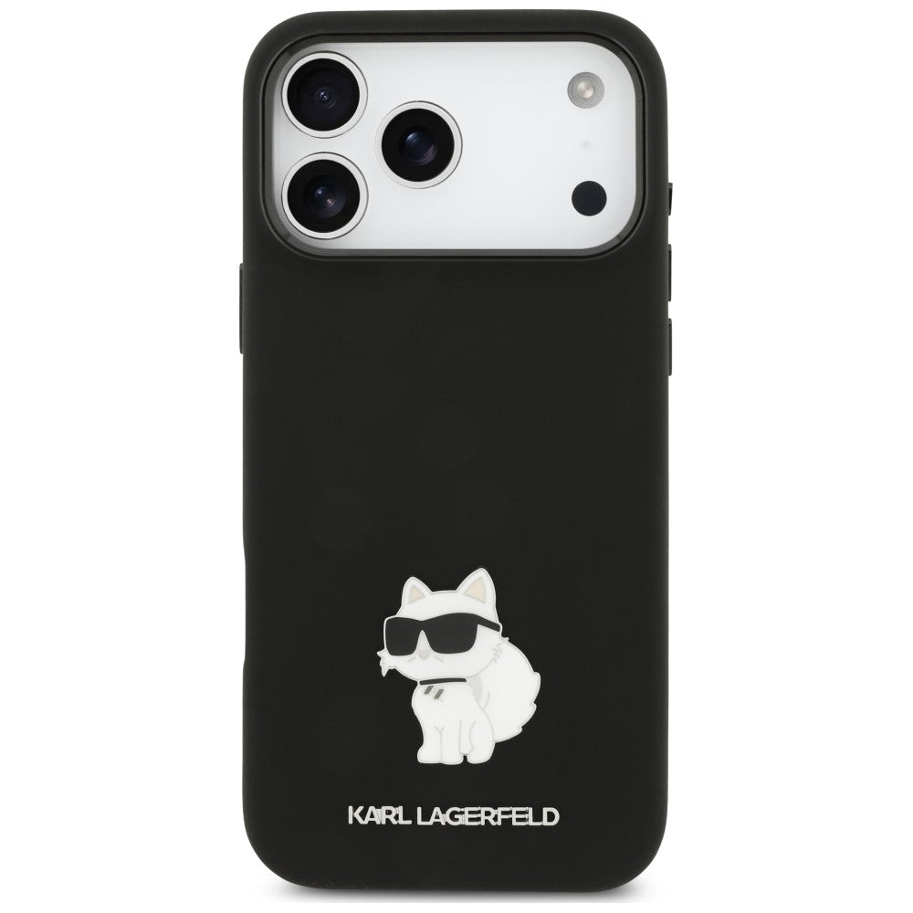 Deksel til Apple iPhone 18 Pro Max / 17 Pro Max, Karl Lagerfeld, Choupette Metal Pin, svart