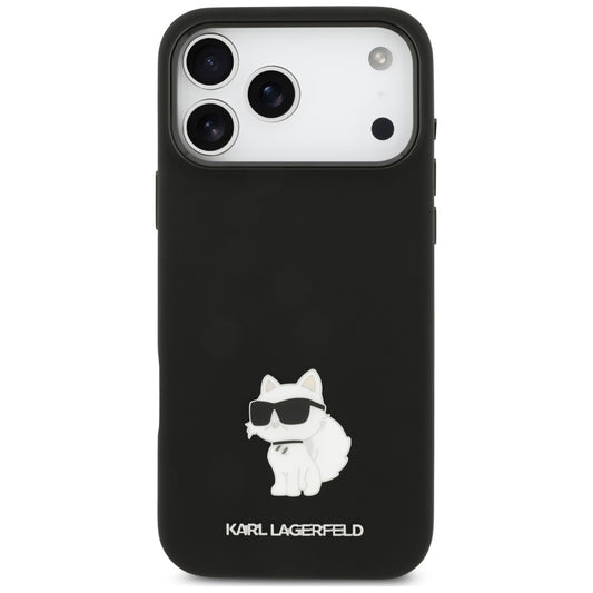 Deksel til Apple iPhone 18 Pro Max / 17 Pro Max, Karl Lagerfeld, Choupette Metal Pin, svart