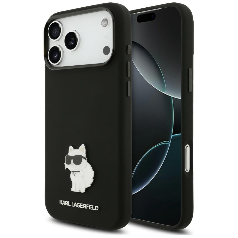 Deksel til Apple iPhone 18 Pro Max / 17 Pro Max, Karl Lagerfeld, Choupette Metal Pin, svart