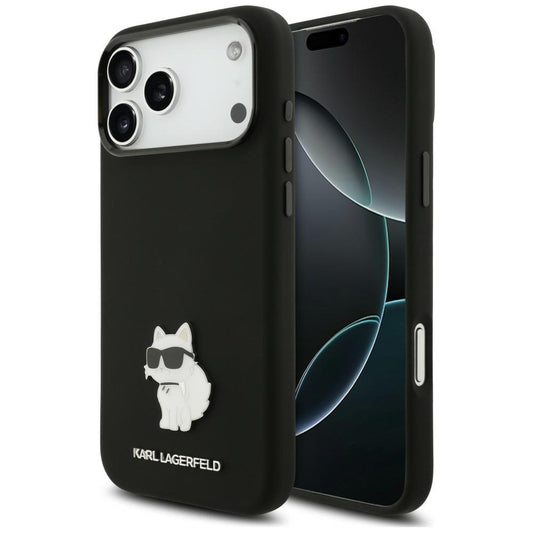 Deksel til Apple iPhone 18 Pro Max / 17 Pro Max, Karl Lagerfeld, Choupette Metal Pin, svart