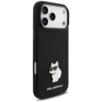 Deksel til Apple iPhone 18 Pro Max / 17 Pro Max, Karl Lagerfeld, Choupette Metal Pin, svart
