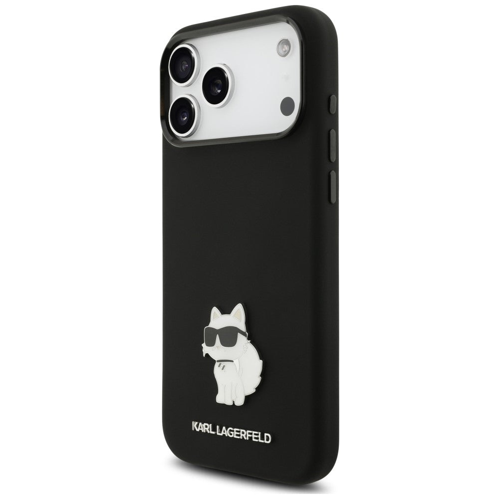 Deksel til Apple iPhone 18 Pro Max / 17 Pro Max, Karl Lagerfeld, Choupette Metal Pin, svart