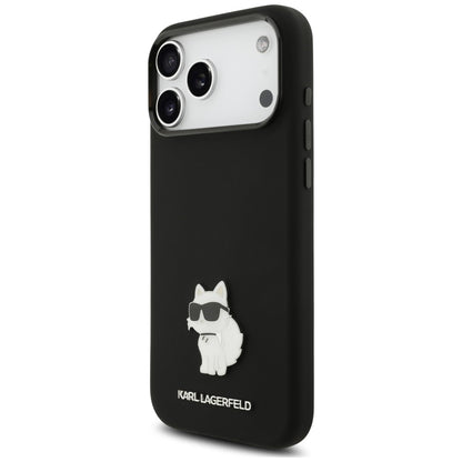 Deksel til Apple iPhone 18 Pro Max / 17 Pro Max, Karl Lagerfeld, Choupette Metal Pin, svart