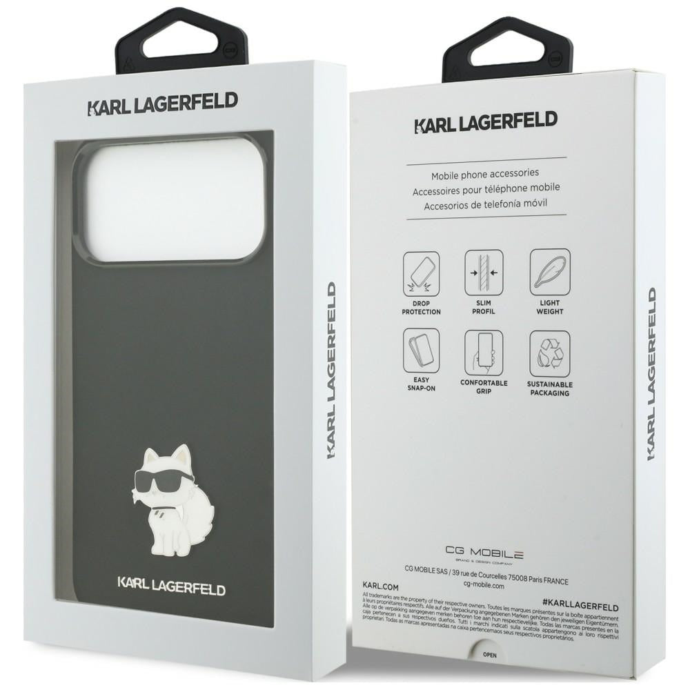 Deksel til Apple iPhone 18 Pro Max / 17 Pro Max, Karl Lagerfeld, Choupette Metal Pin, svart