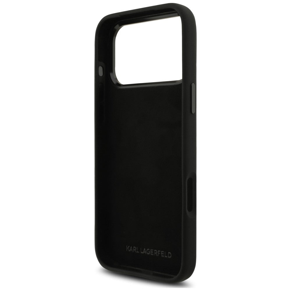 Deksel til Apple iPhone 18 Pro Max / 17 Pro Max, Karl Lagerfeld, Choupette Metal Pin, svart