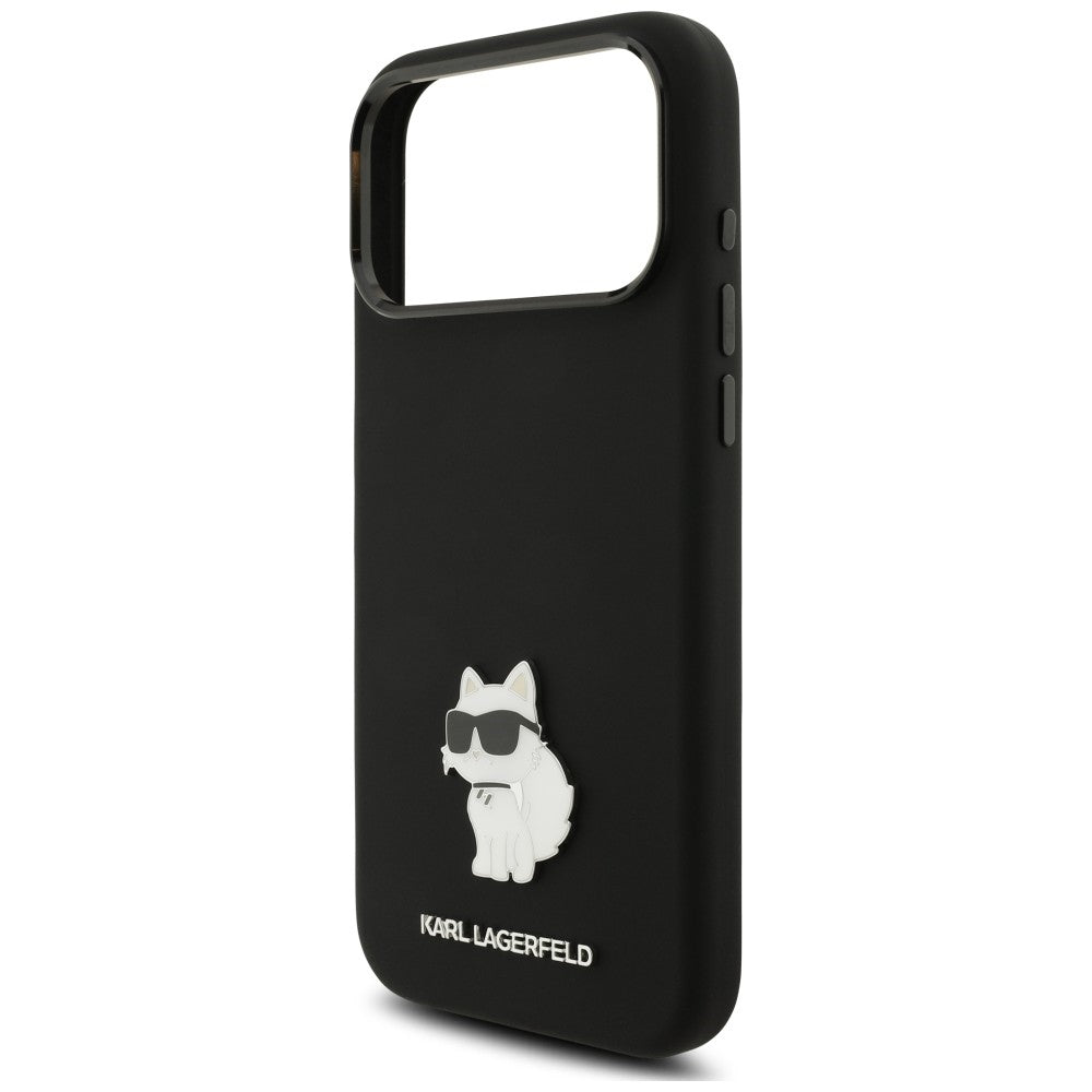 Deksel til Apple iPhone 18 Pro Max / 17 Pro Max, Karl Lagerfeld, Choupette Metal Pin, svart