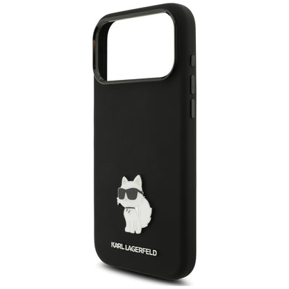 Deksel til Apple iPhone 18 Pro Max / 17 Pro Max, Karl Lagerfeld, Choupette Metal Pin, svart
