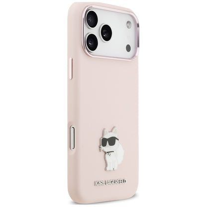 Deksel til Apple iPhone 18 Pro Max / 17 Pro Max, Karl Lagerfeld, Choupette Metal Pin, rosa